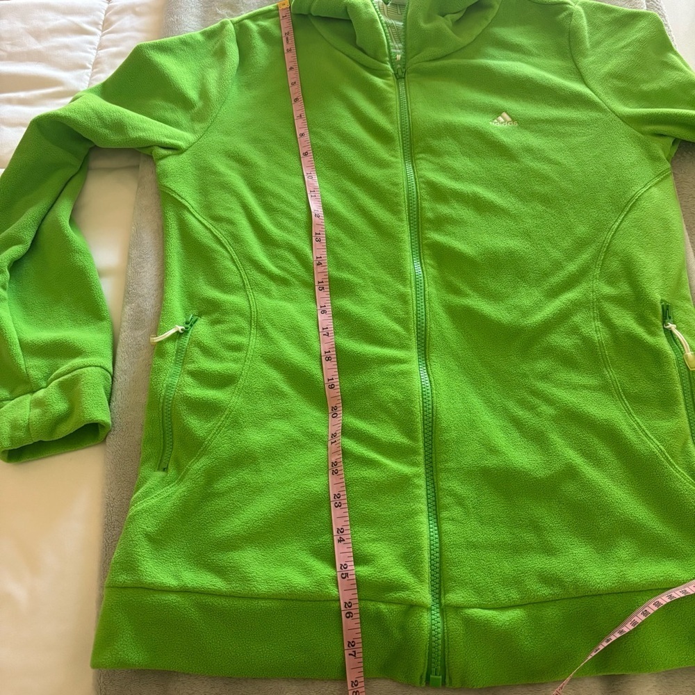 Adidas Women's Hiking Bright Green Zip Up Soft Fleece - Picture 10 of 10